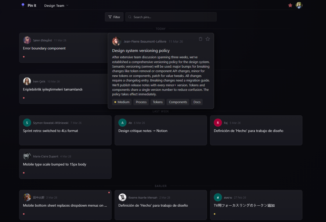 Pin It application screenshot