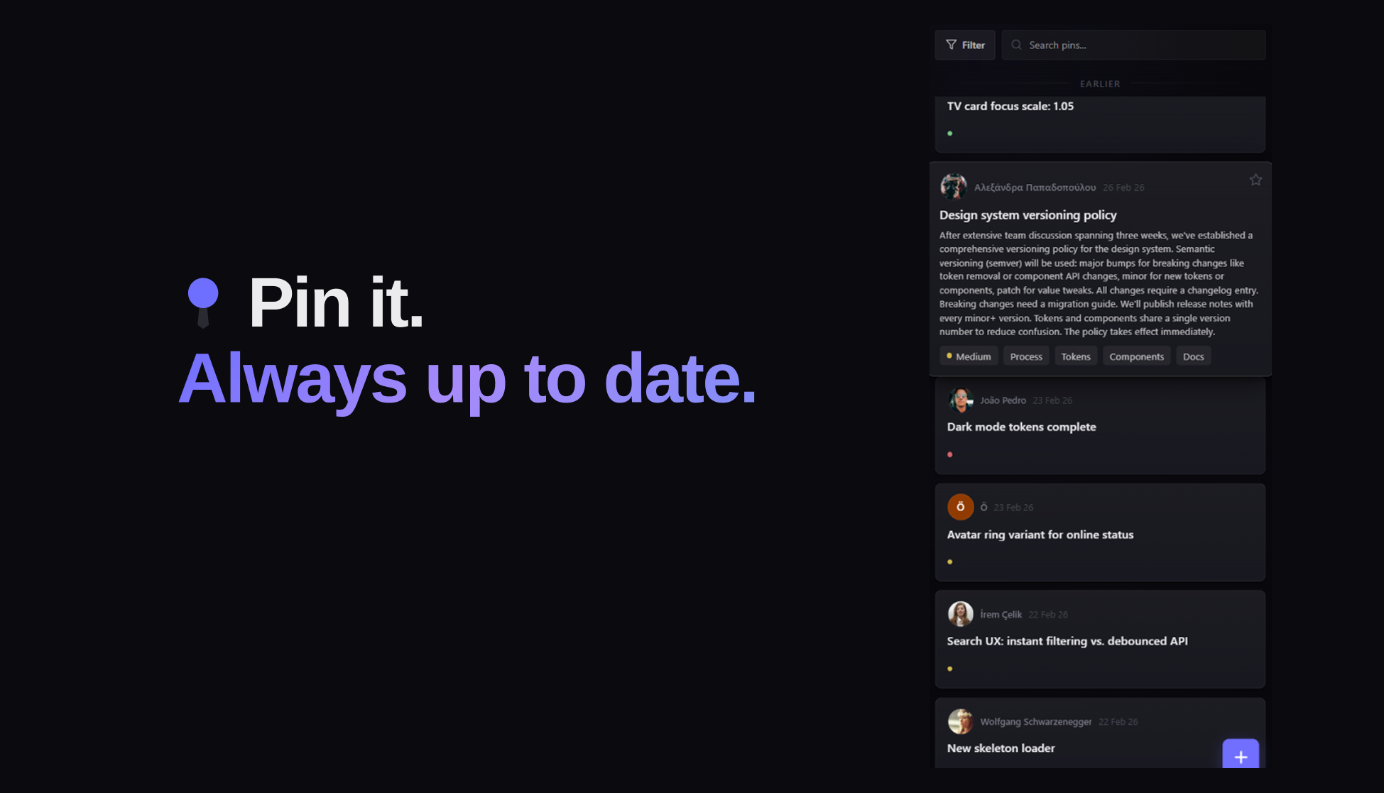 Pin It — always up to date